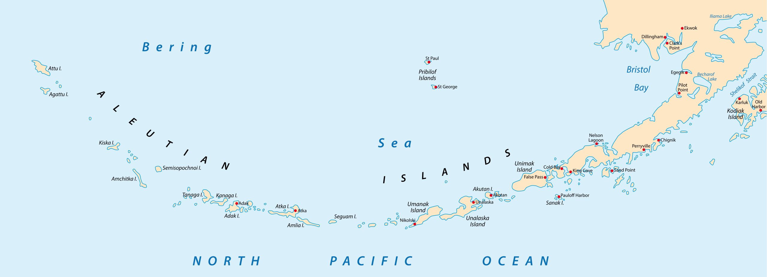 aleutian islands map