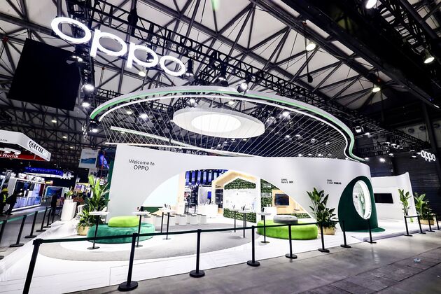 Oppo booth op het MWCS 21