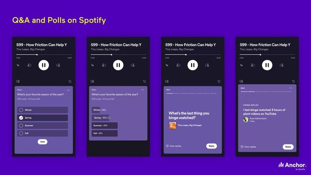 Spotify lanceert twee nieuwe, interactieve, functies voor podcasts.