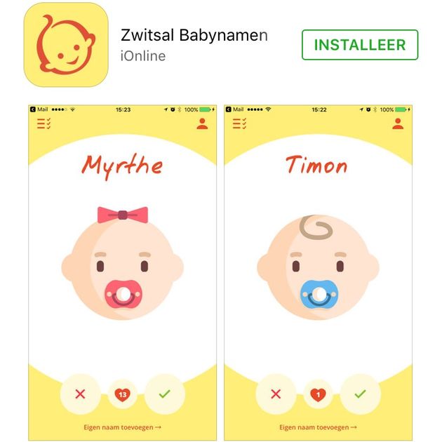 Tinder voor babynamen