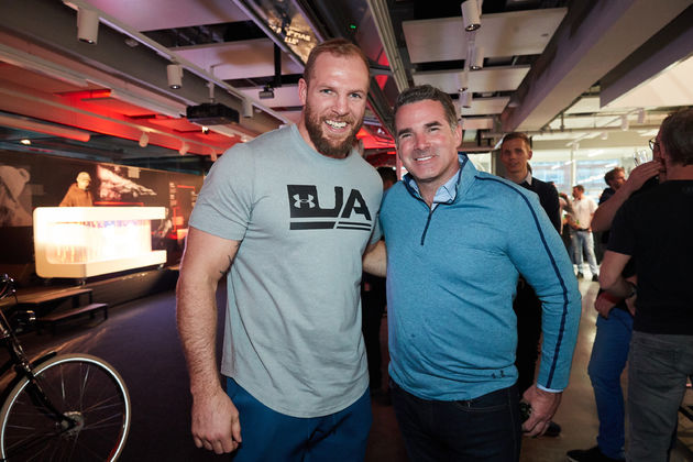 <em>Links James Haskell, rechts oprichter en CEO van Under Armour, Kevin Plank.<\/em>